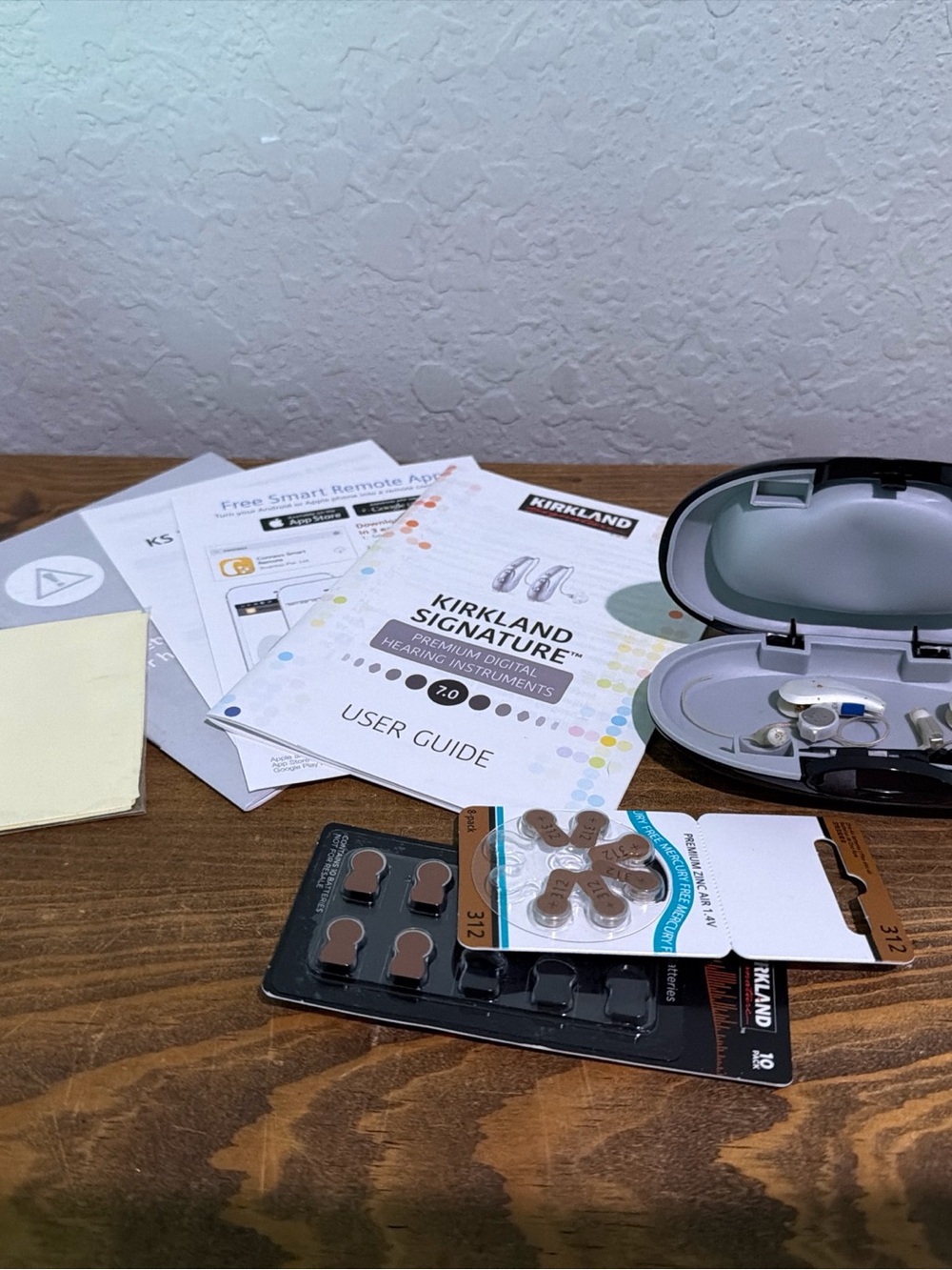 Kirkland Signature Hearing Aid Kit with Charging Case - Black and Silver